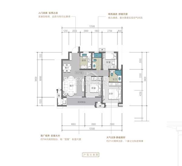 三室兩廳兩衛125㎡